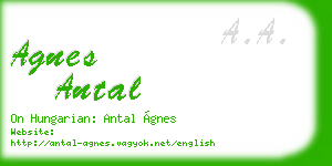 agnes antal business card