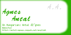 agnes antal business card
